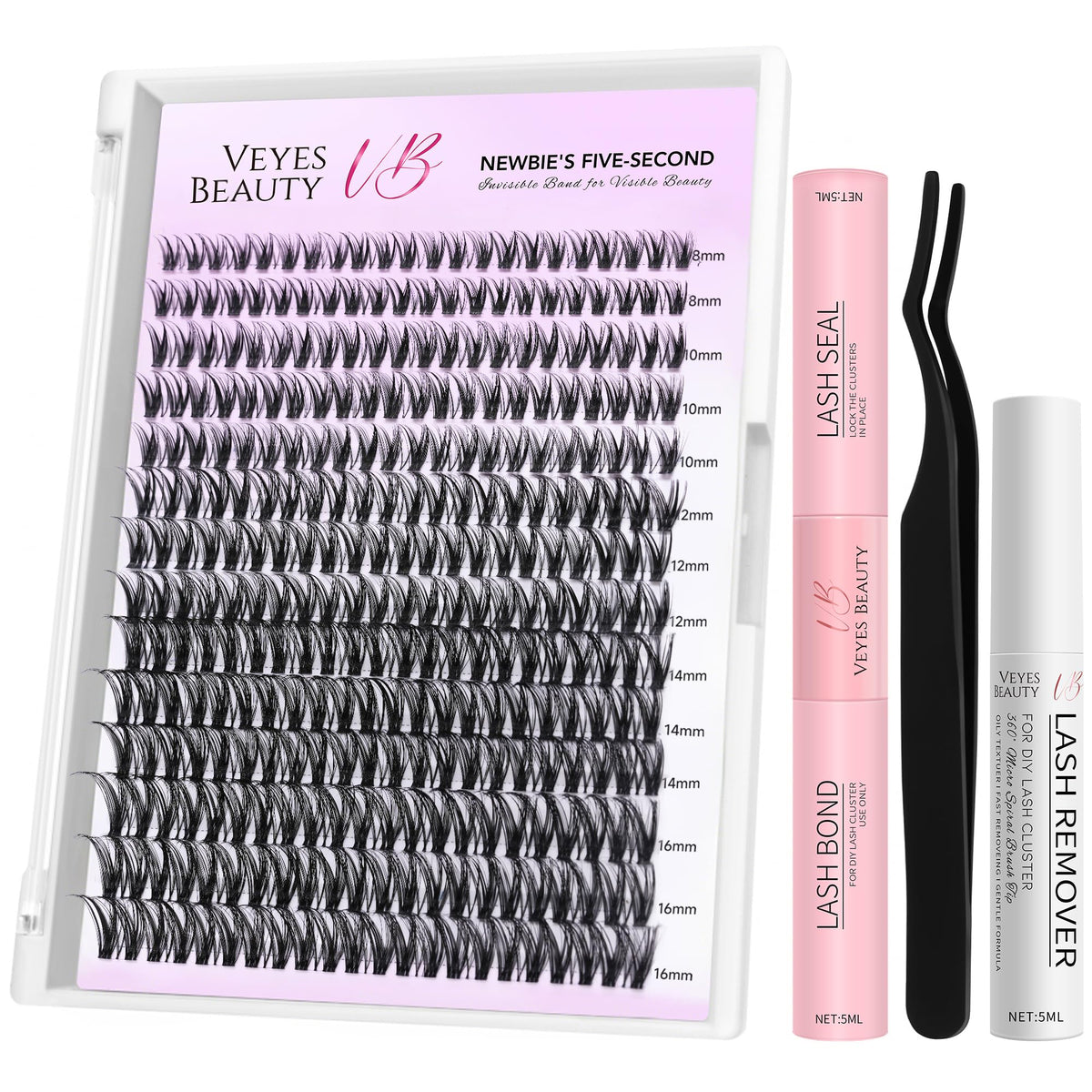 VEYESBEAUTY Ribbon Lash Clusters Kit front view