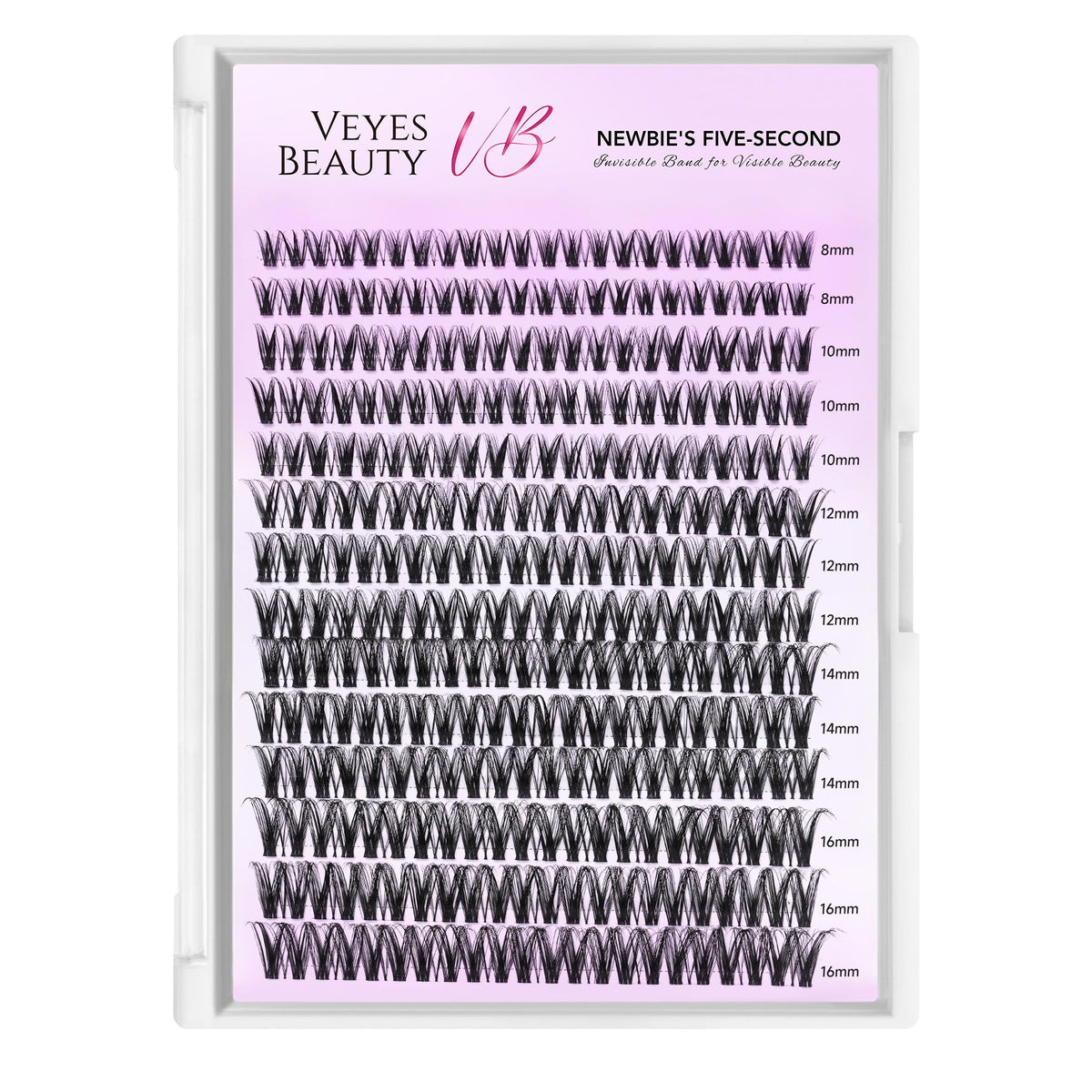VEYESBEAUTY Ribbon Lash Clusters with eyelash curler and tweezers