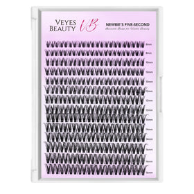VEYESBEAUTY Ribbon Lash Clusters with eyelash curler and tweezers
