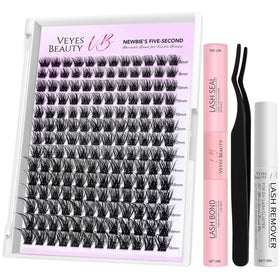 VEYESBEAUTY Siren Lash Clusters Kit front view with lash tray