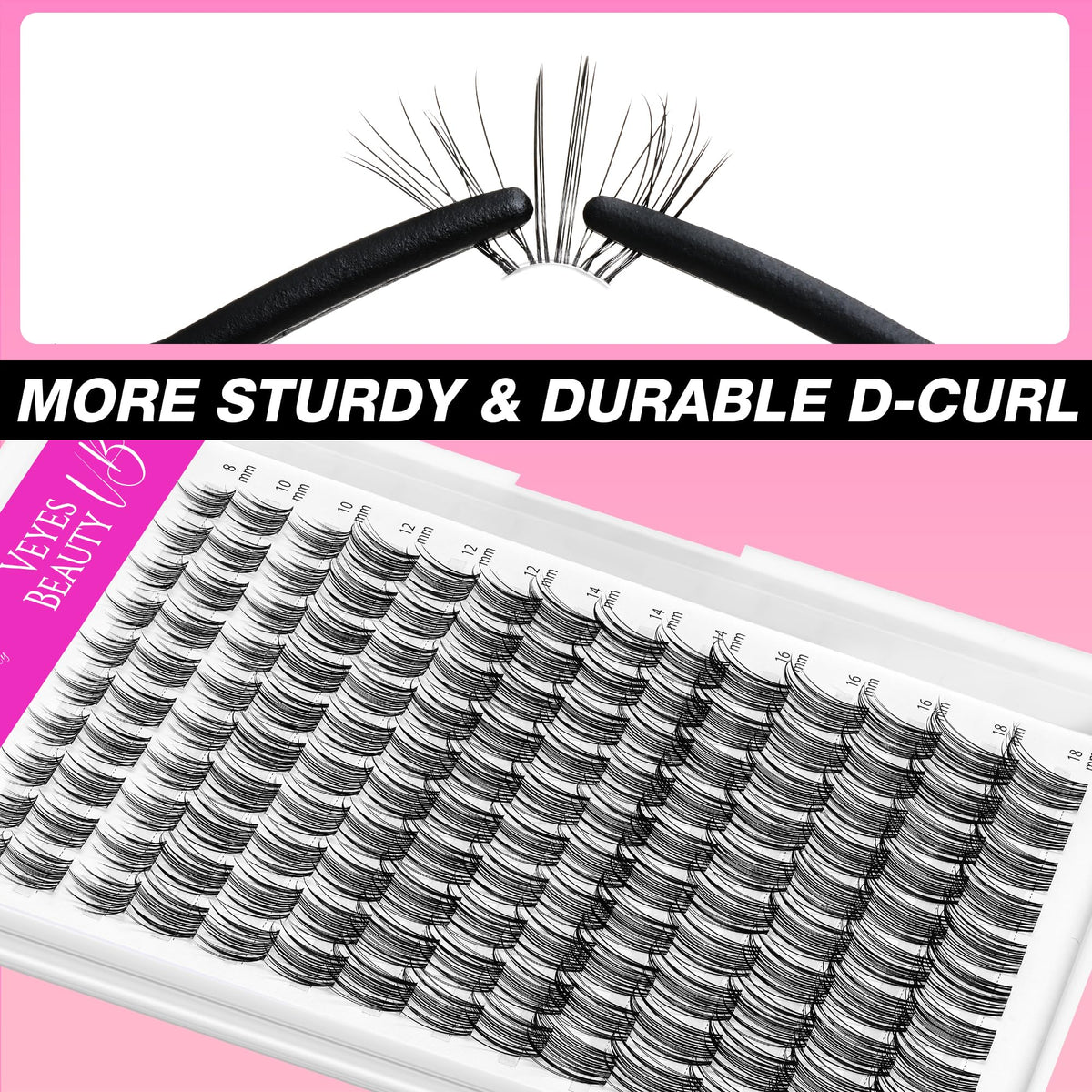 VEYESBEAUTY Sweetie lash clusters displayed from the side