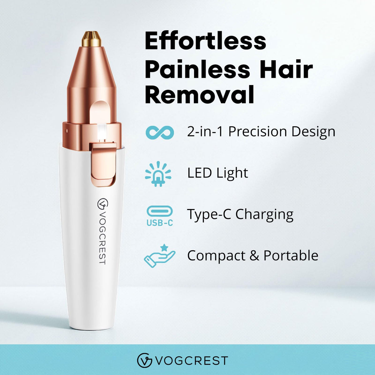 VG VOGCREST eyebrow razor with built-in LED light
