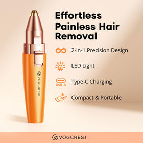 VG VOGCREST Eyebrow Trimmer showing built-in LED light