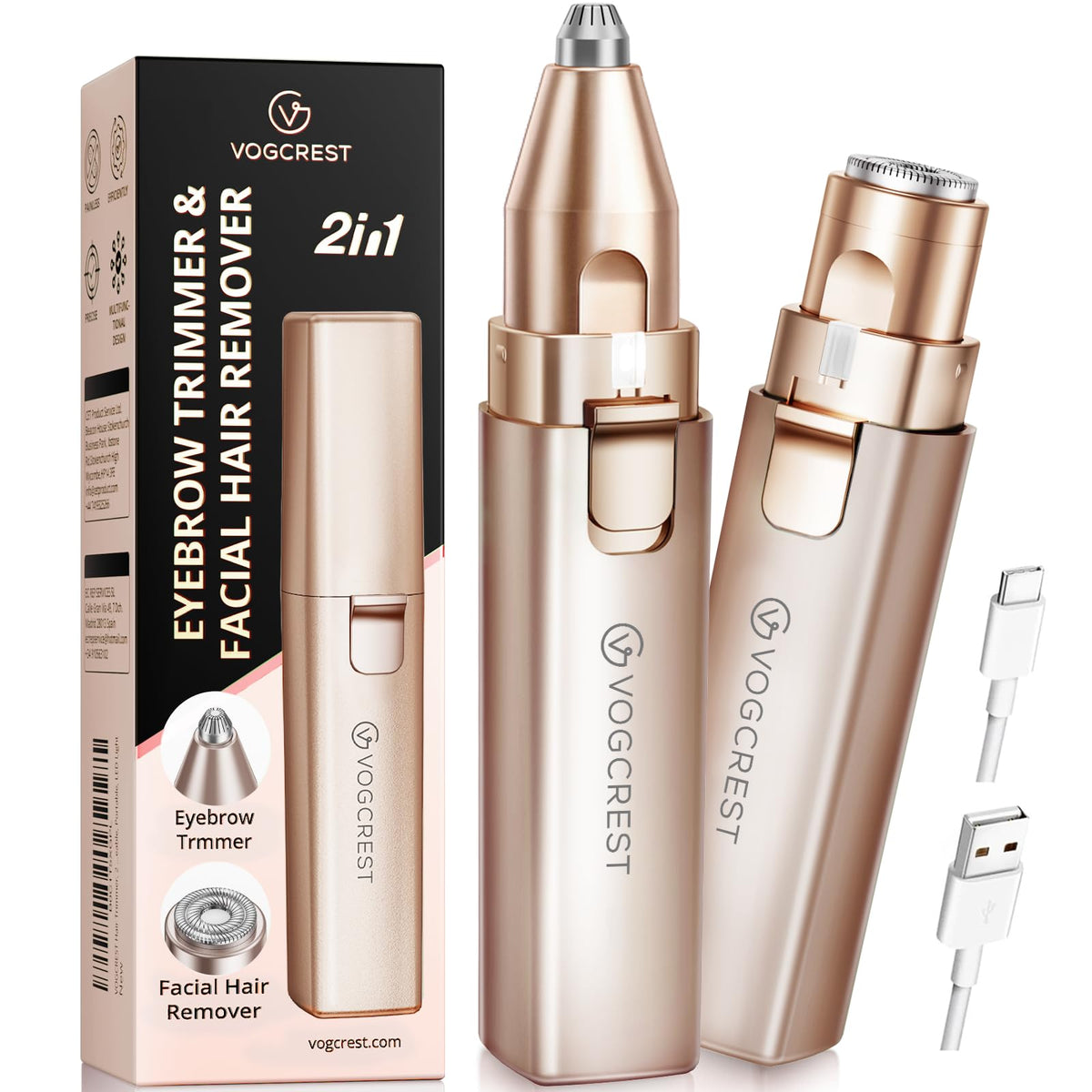 VG VOGCREST Rechargeable Facial Hair Remover front view