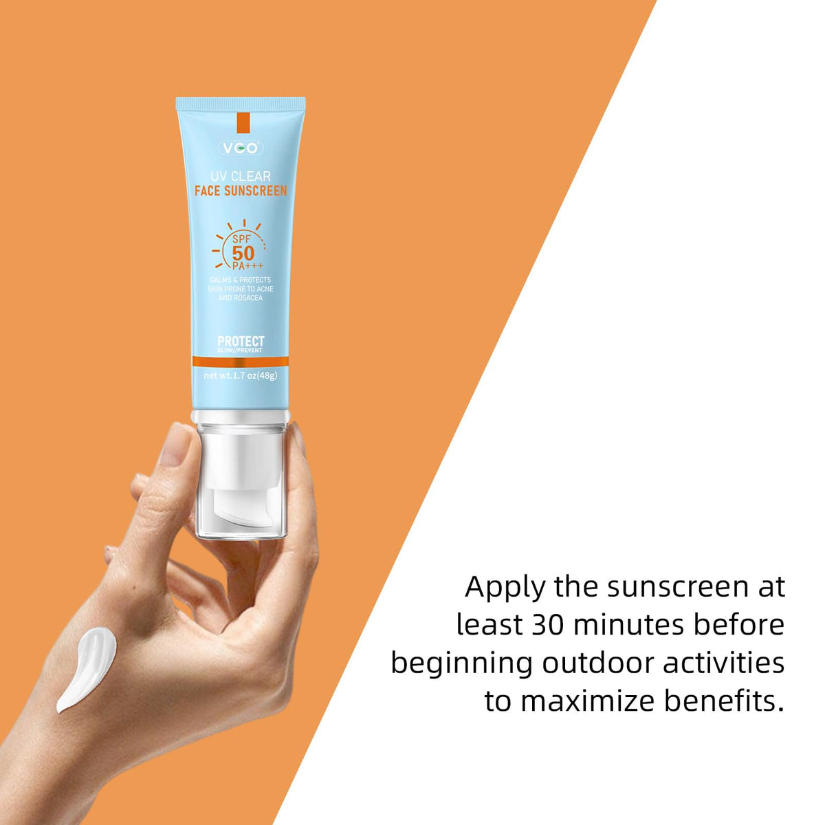 VGO Clear Face Sunscreen SPF 50 texture close-up