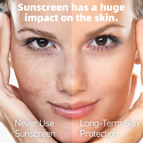VGO Clear Face Sunscreen SPF 50 with outdoor background