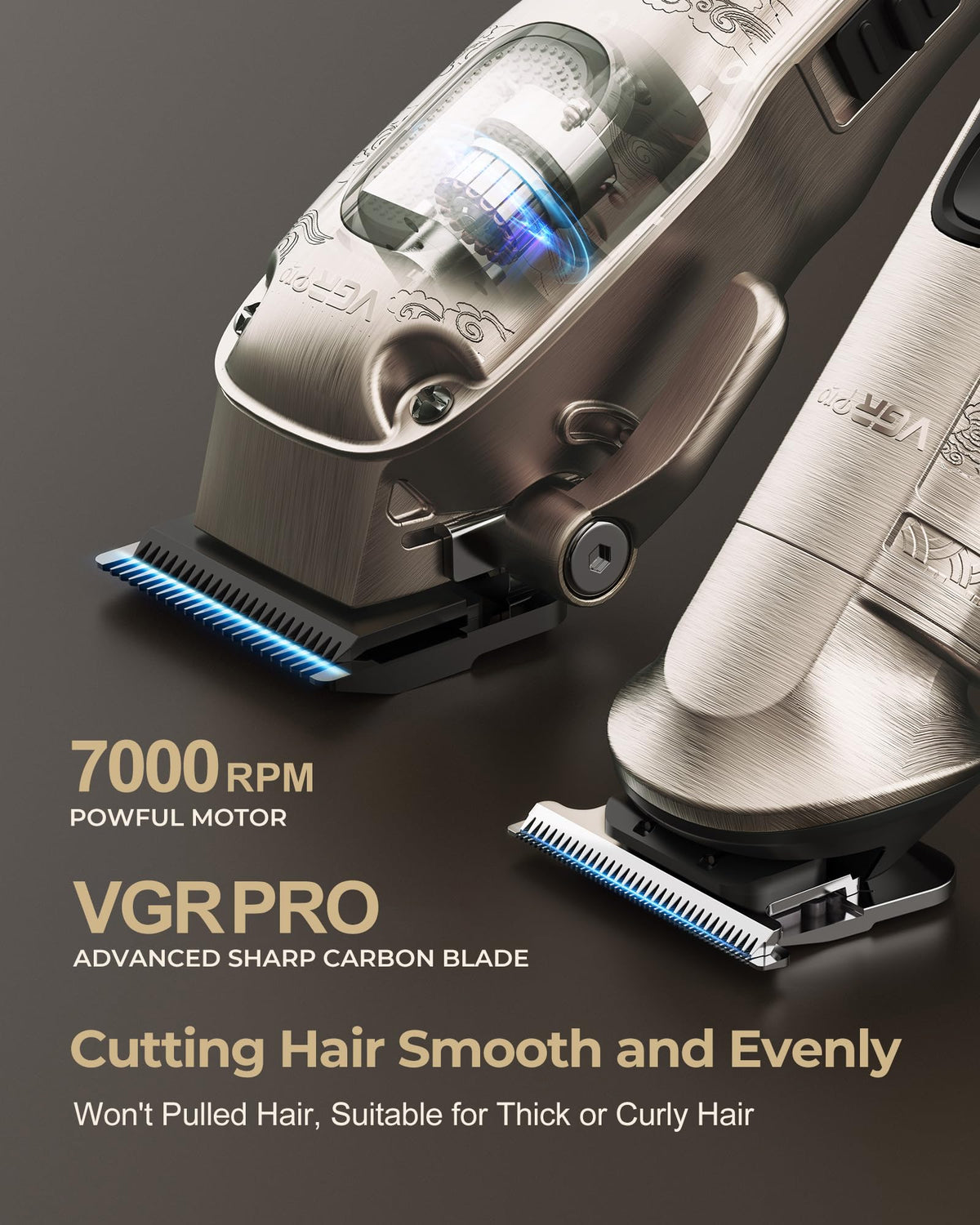 VGRPRO Hair Clipper with 10 guide combs