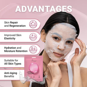 VIABEAUTY Collagen Face Mask application on a model