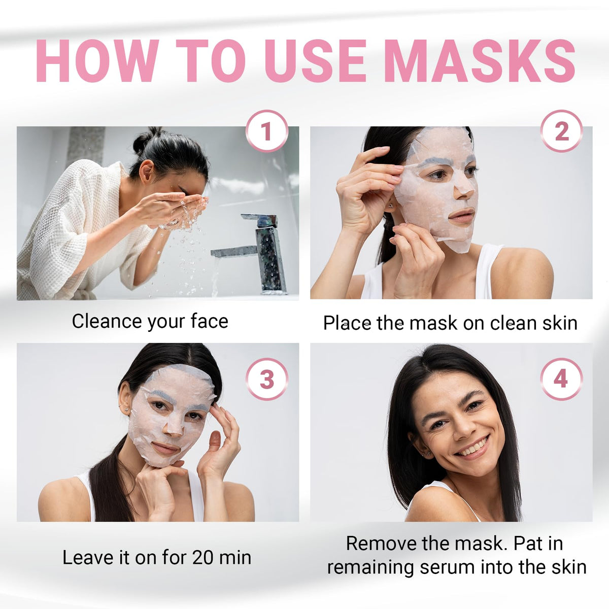 VIABEAUTY Collagen Face Mask with a fresh floral background