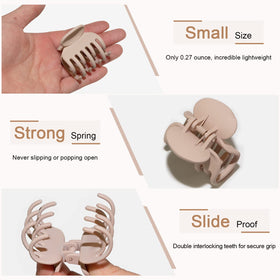 Viabty Small Double Row Teeth Hair Clip holding thick hair securely