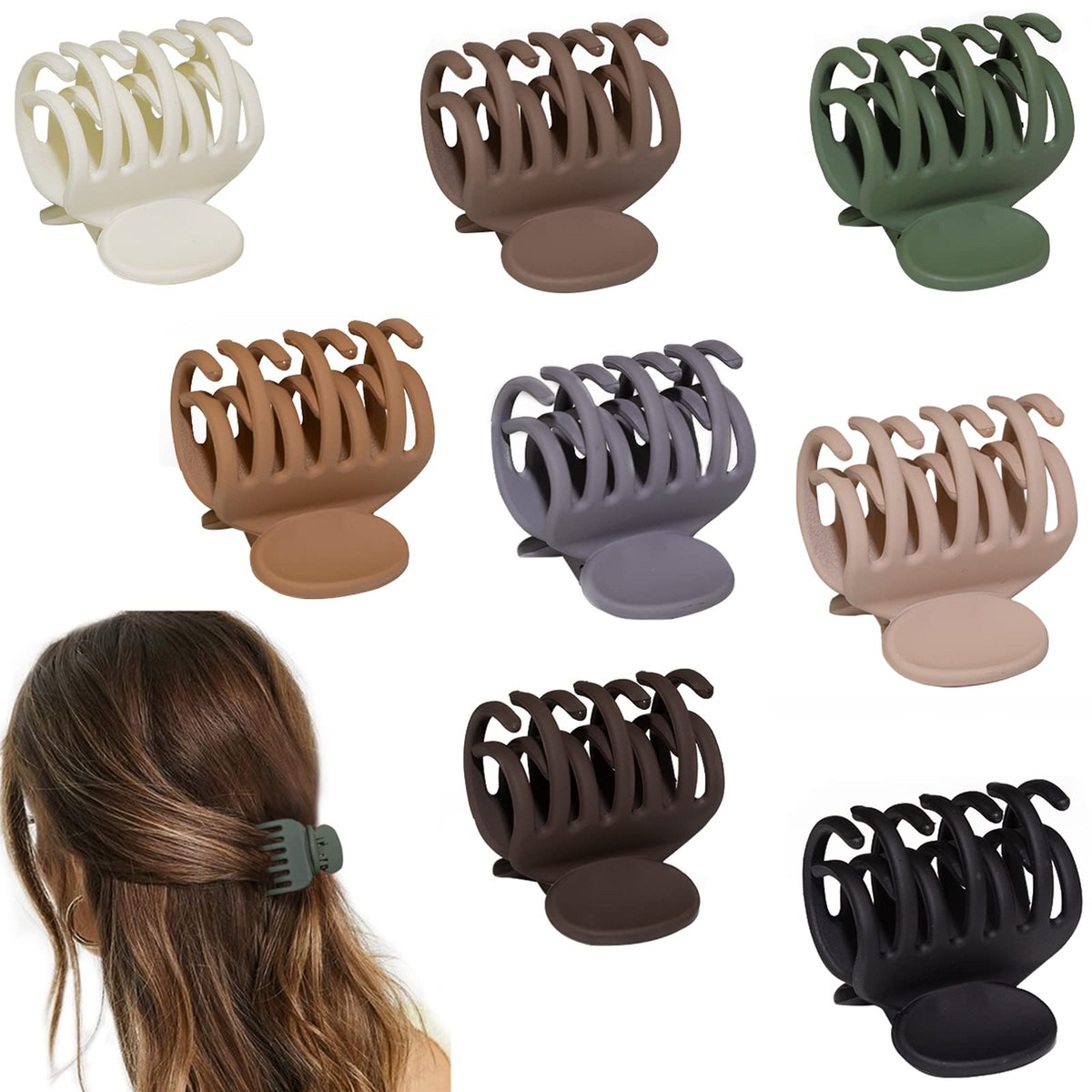 Viabty Small Double Row Teeth Hair Clip in neutral colour front view