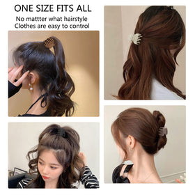 Viabty Small Double Row Teeth Hair Clip in use during makeup application