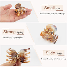 Viabty small hair claw clip holding hair in a half-up style
