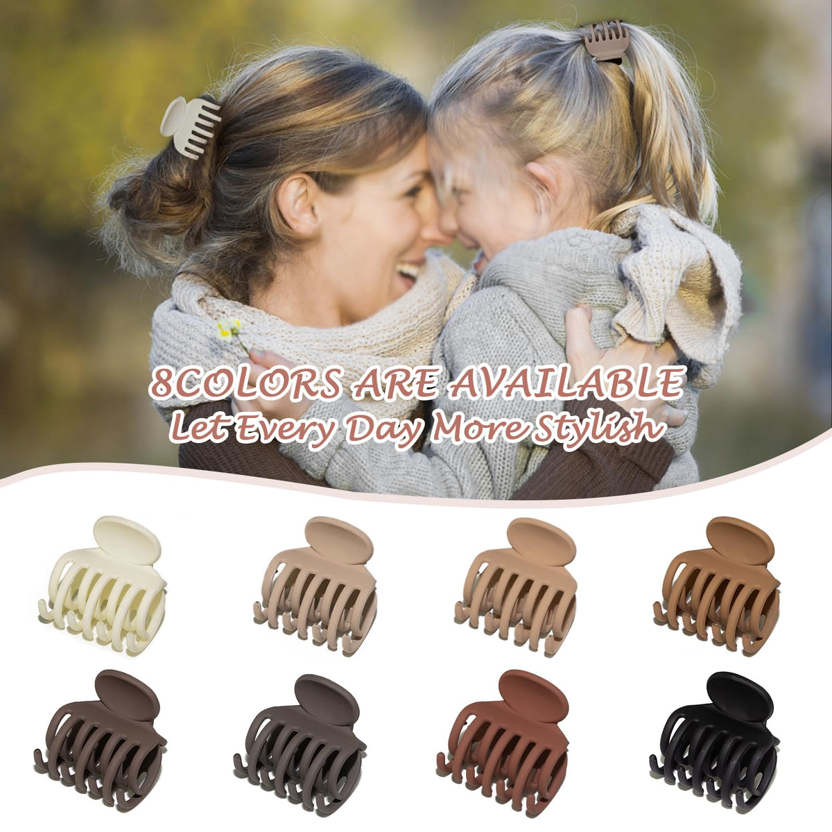 Viabty small hair claw clips displayed in a gift box
