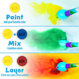 Vibrant bath water created with Tub Works Bath Color Brush