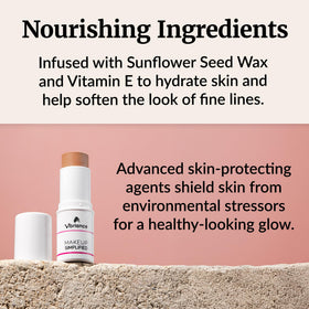 Vibriance Complexion Stick Foundation in use during makeup application
