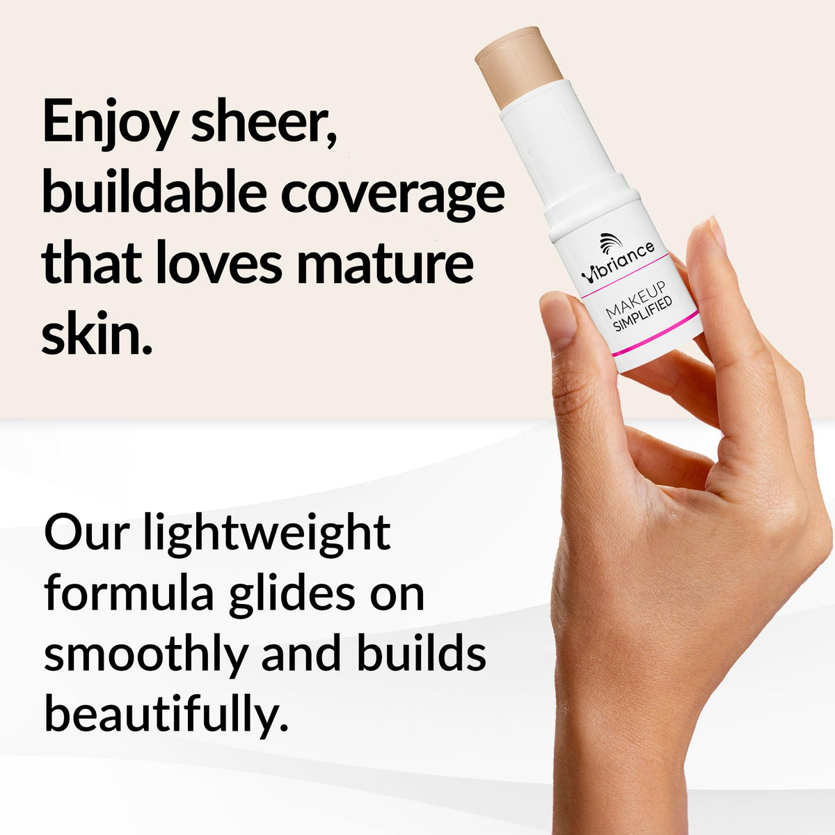 Vibriance Complexion Stick showing creamy texture on skin