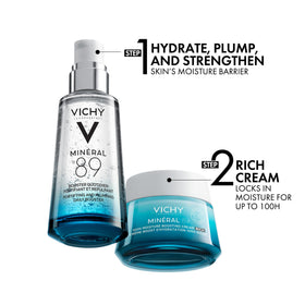 VICHY Mineral 89 100H Rich Face Cream 1.69oz application on skin