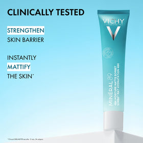 VICHY Minéral 89 Matte Sorbet Face Moisturizer application on skin
