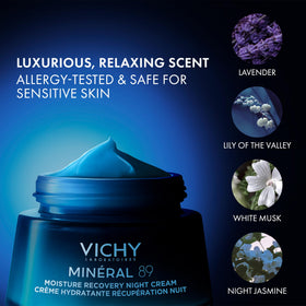 VICHY Minéral 89 Night Cream application on skin