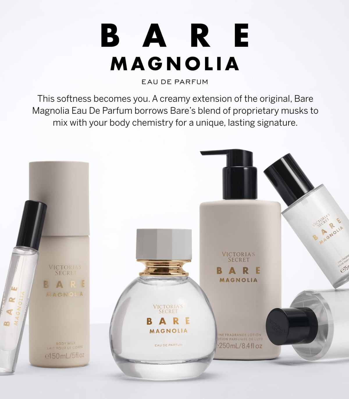 Victoria's Secret Bare Magnolia Fine Fragrance Mist packaging details