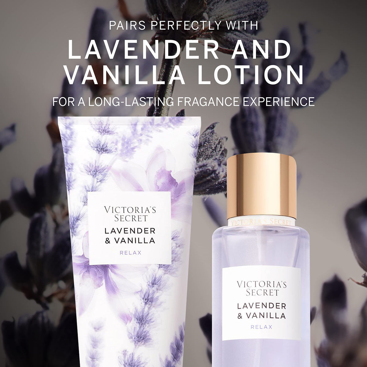 Victoria's Secret Body Fragrance Lotion Lavender Vanilla side view