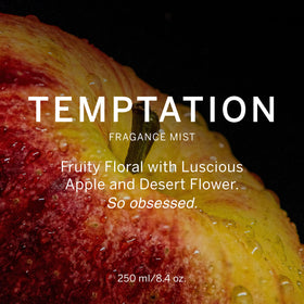 Victoria's Secret Body Fragrance Mist Temptation on a vanity