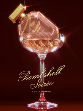 Victoria's Secret Bombshell Soiree Fine Fragrance Mist bottle side view
