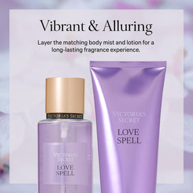 Victoria's Secret Love Spell Body Mist 8.4 fl oz with floral background