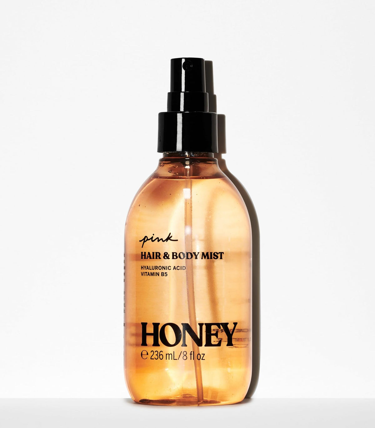 Victoria's Secret PINK Hair and Body Mist Honey bottle side view