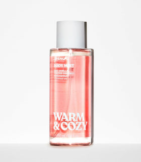 Victoria's Secret Pink Warm & Cozy Body Mist bottle with cap