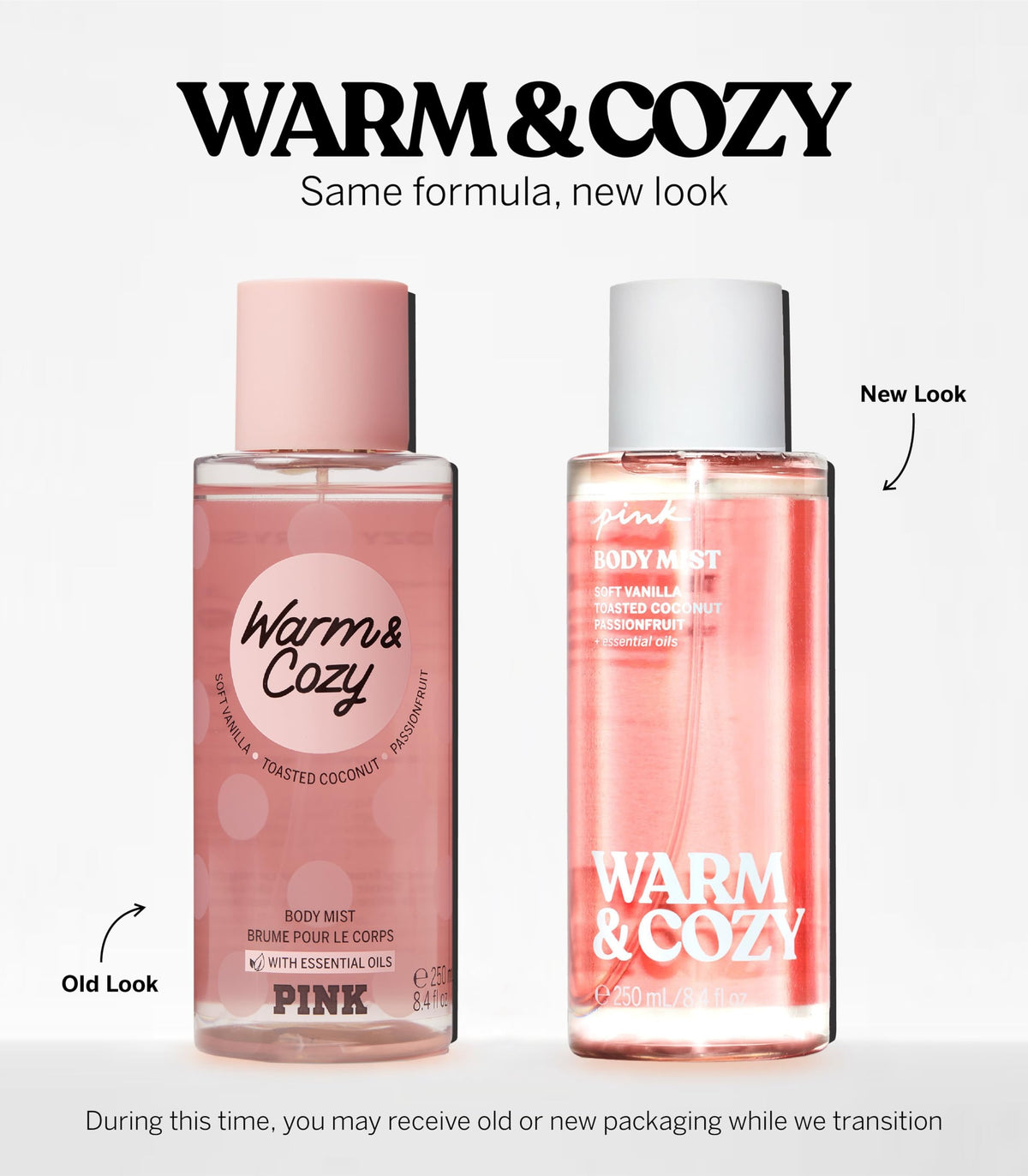 Victoria's Secret Pink Warm & Cozy Body Mist on vanity