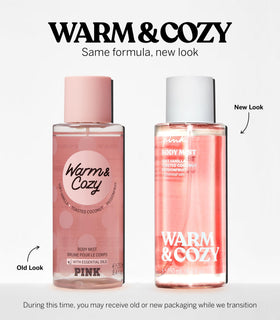 Victoria's Secret Pink Warm & Cozy Body Mist on vanity