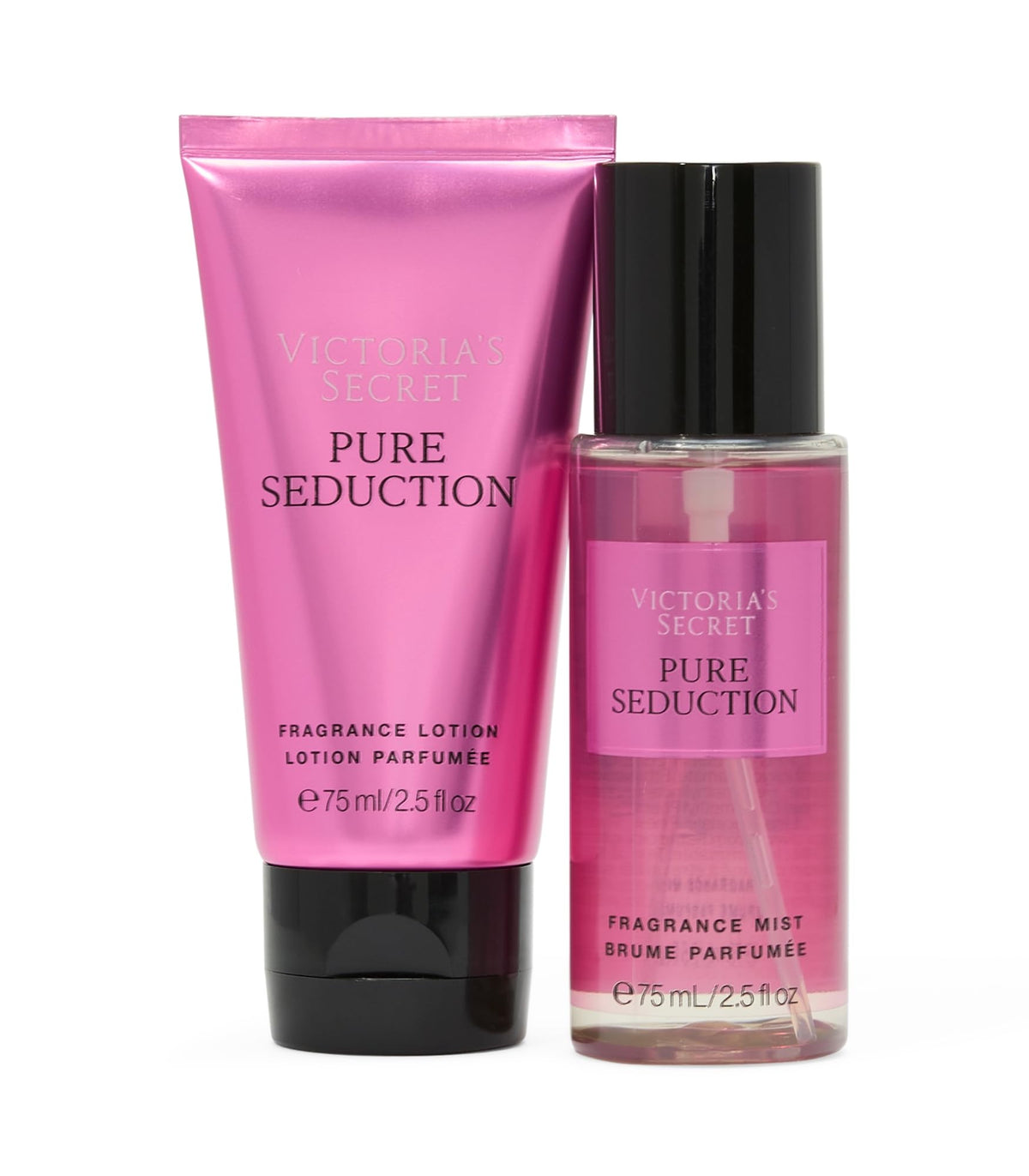 Victoria's Secret Pure Seduction Fragrance Mist and Lotion bottles