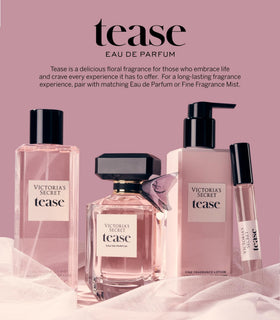 Victoria's Secret Tease Travel Mist 75 ml with floral background