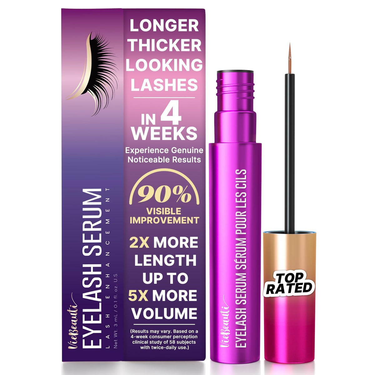 VieBeauti Eyelash Growth Serum 3mL front view