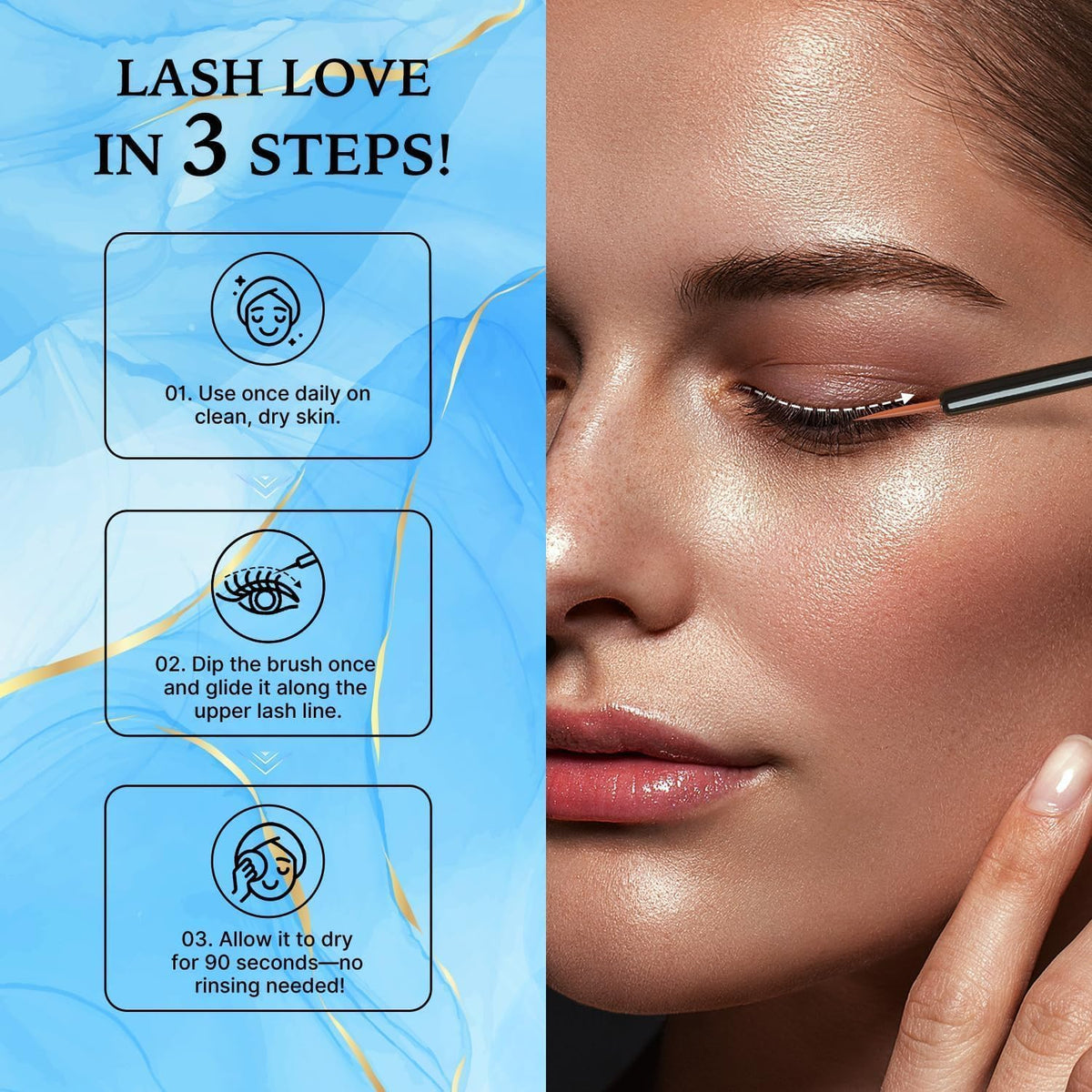 VieBeauti EyeLash Growth Serum 5 mL application on eyelashes