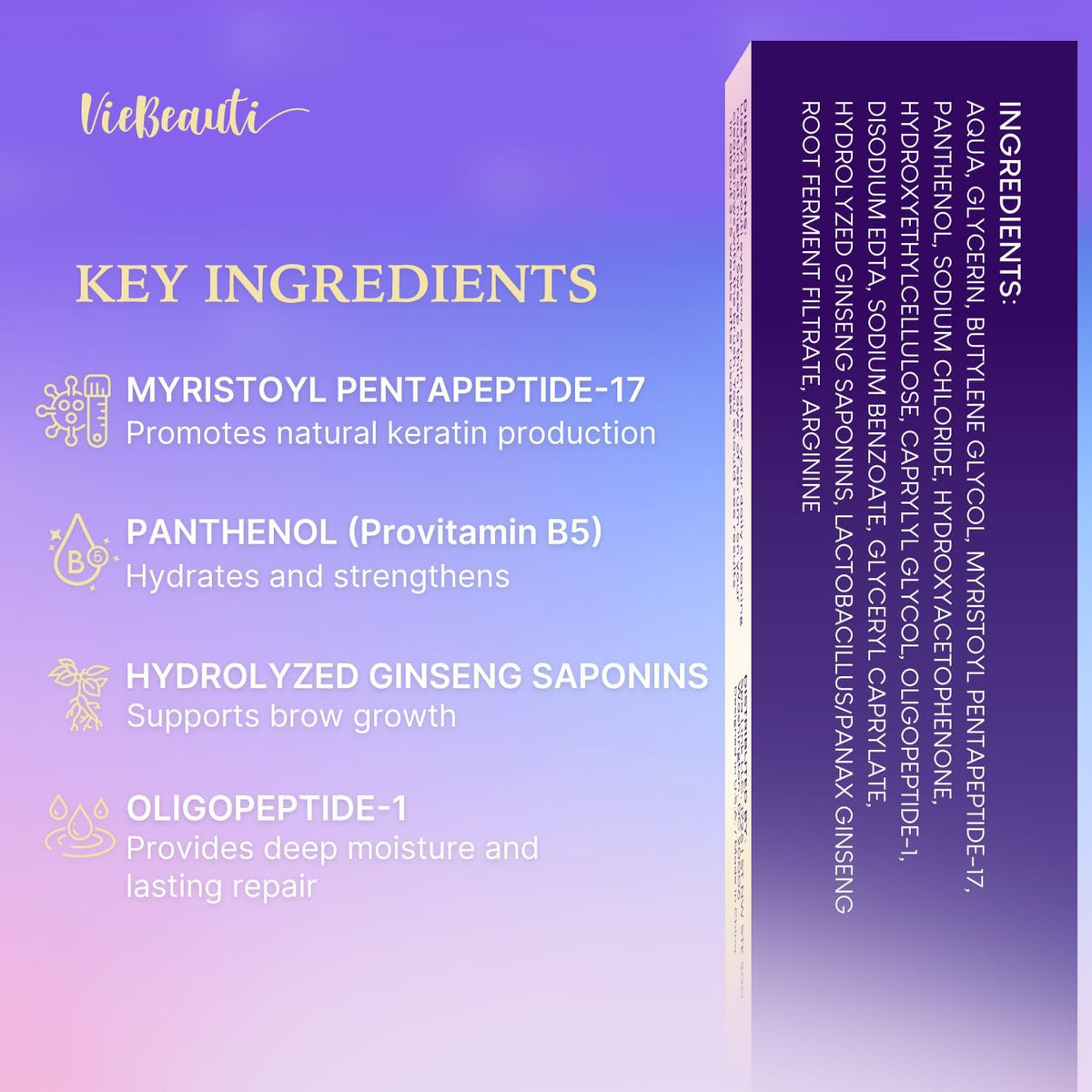 VieBeauti EyeLash Growth Serum in a travel bag