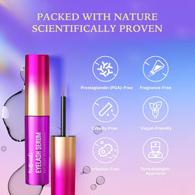 VieBeauti EyeLash Growth Serum on a vanity with makeup
