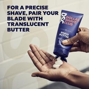 View of the included razor and shave butter in the toiletry kit