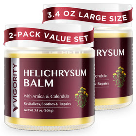 Vigority Helichrysum Balm 2 Pack front view with packaging