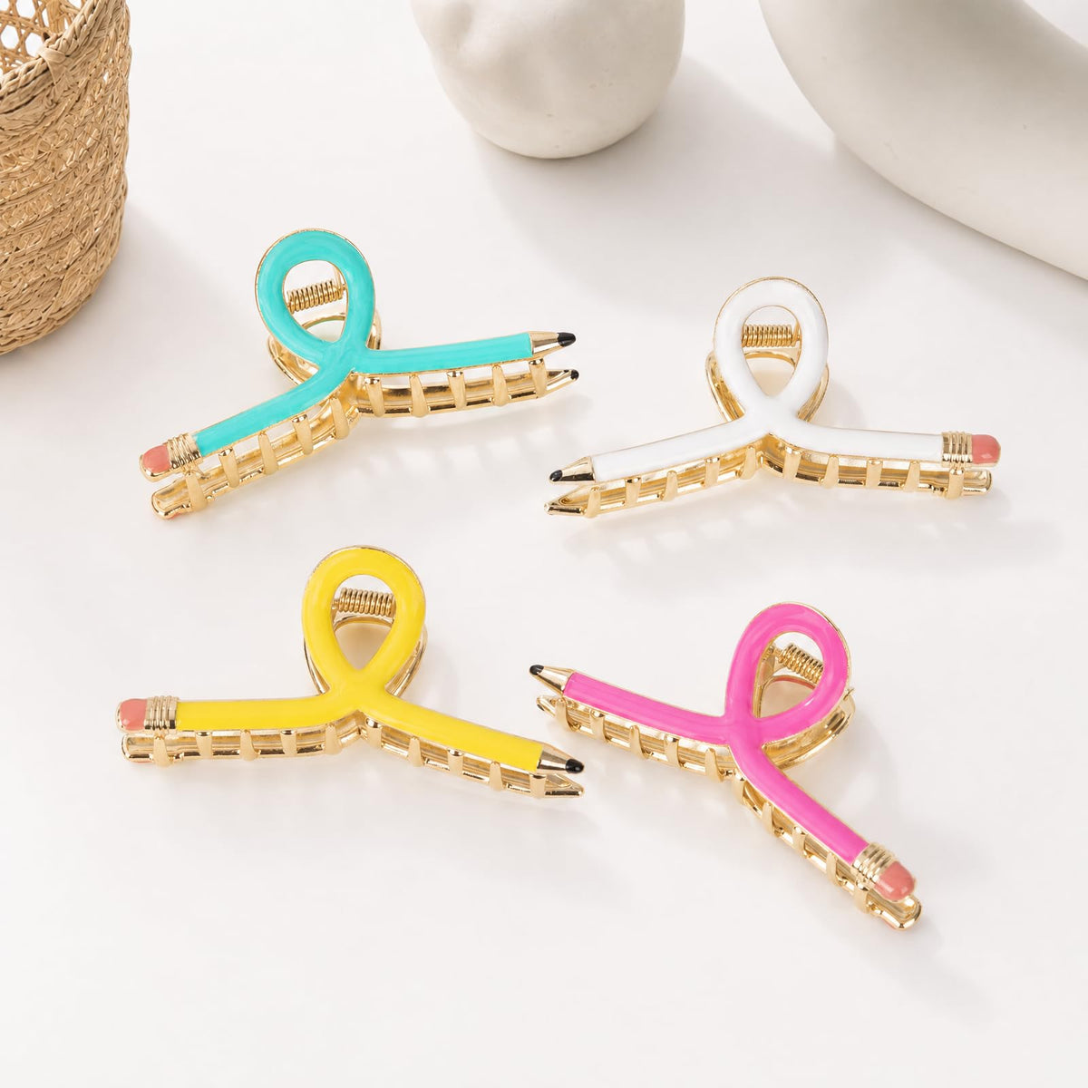 Vigorpace Pencil Hair Claw Clip styled in a half-up hairstyle
