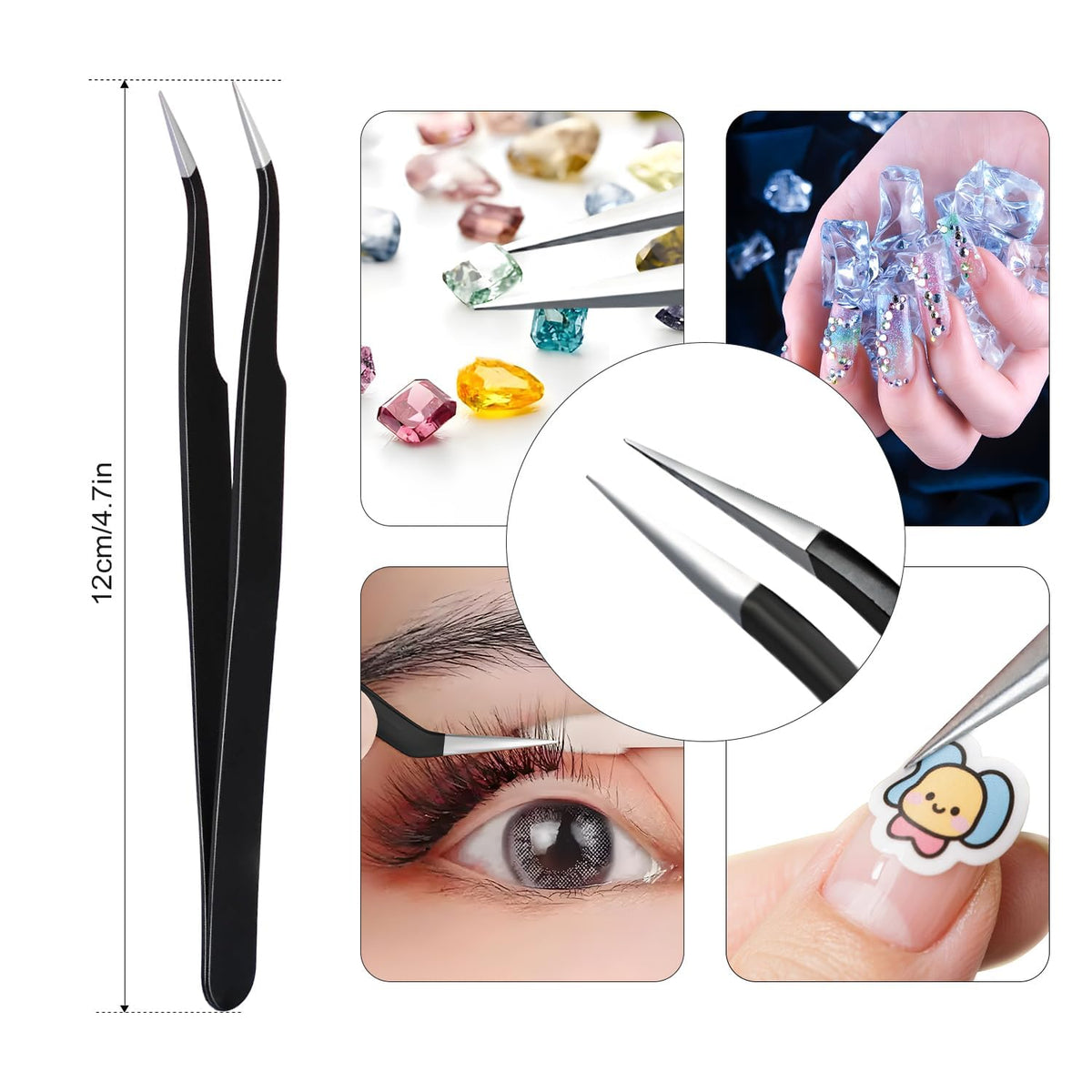 Vikerer Rhinestone Picker Tool in use for nail art
