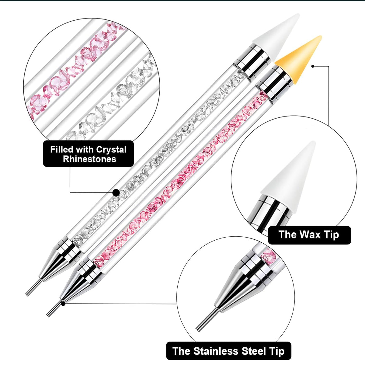 Vikerer Rhinestone Picker Tool with replacement wax tips