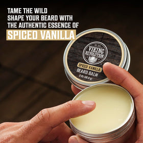 Viking Revolution Beard Balm 2oz jar with Spiced Vanilla scent