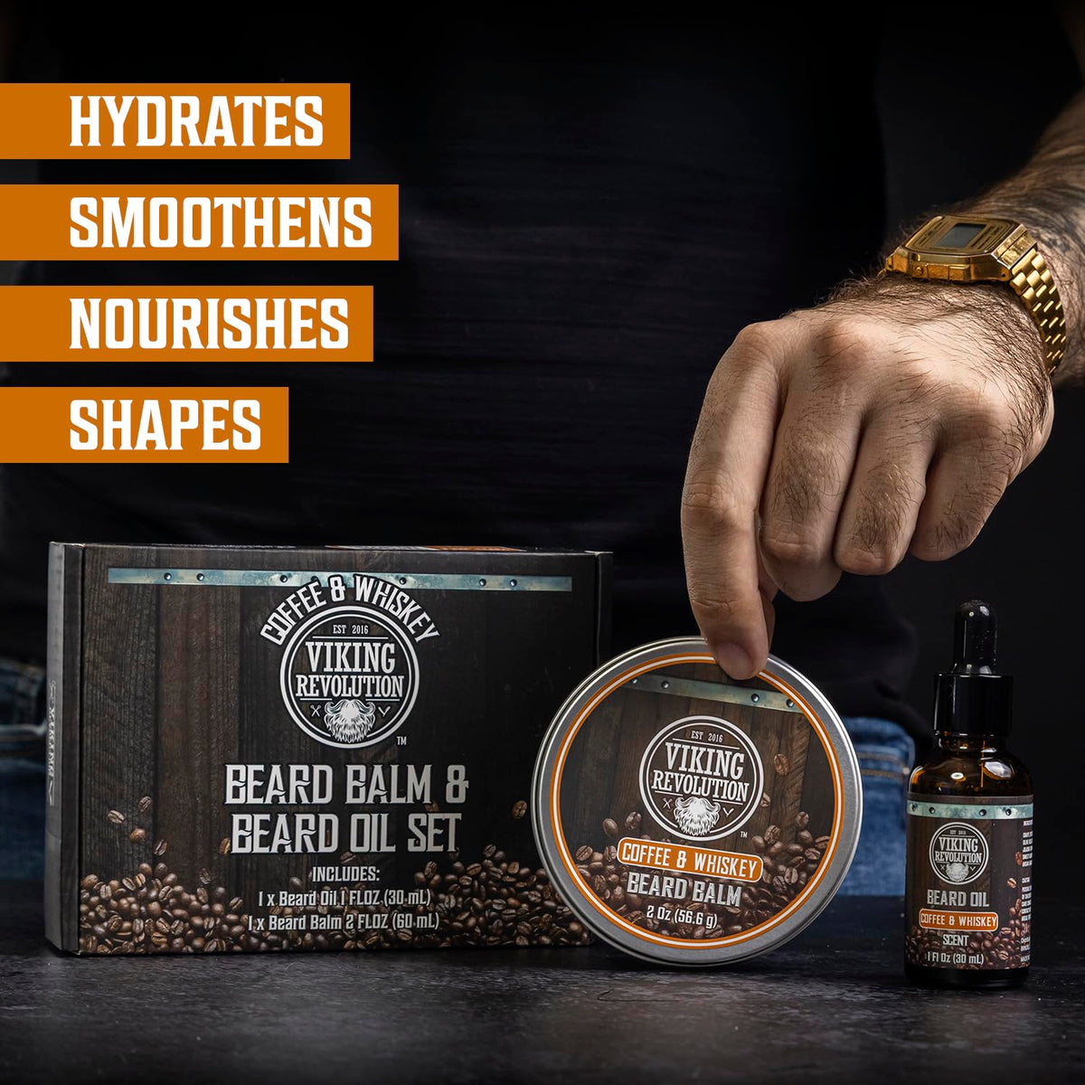 Viking Revolution Beard Balm and Oil Bundle packaging