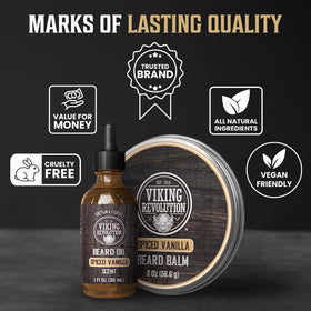 Viking Revolution Beard Balm and Oil Bundle packaging details