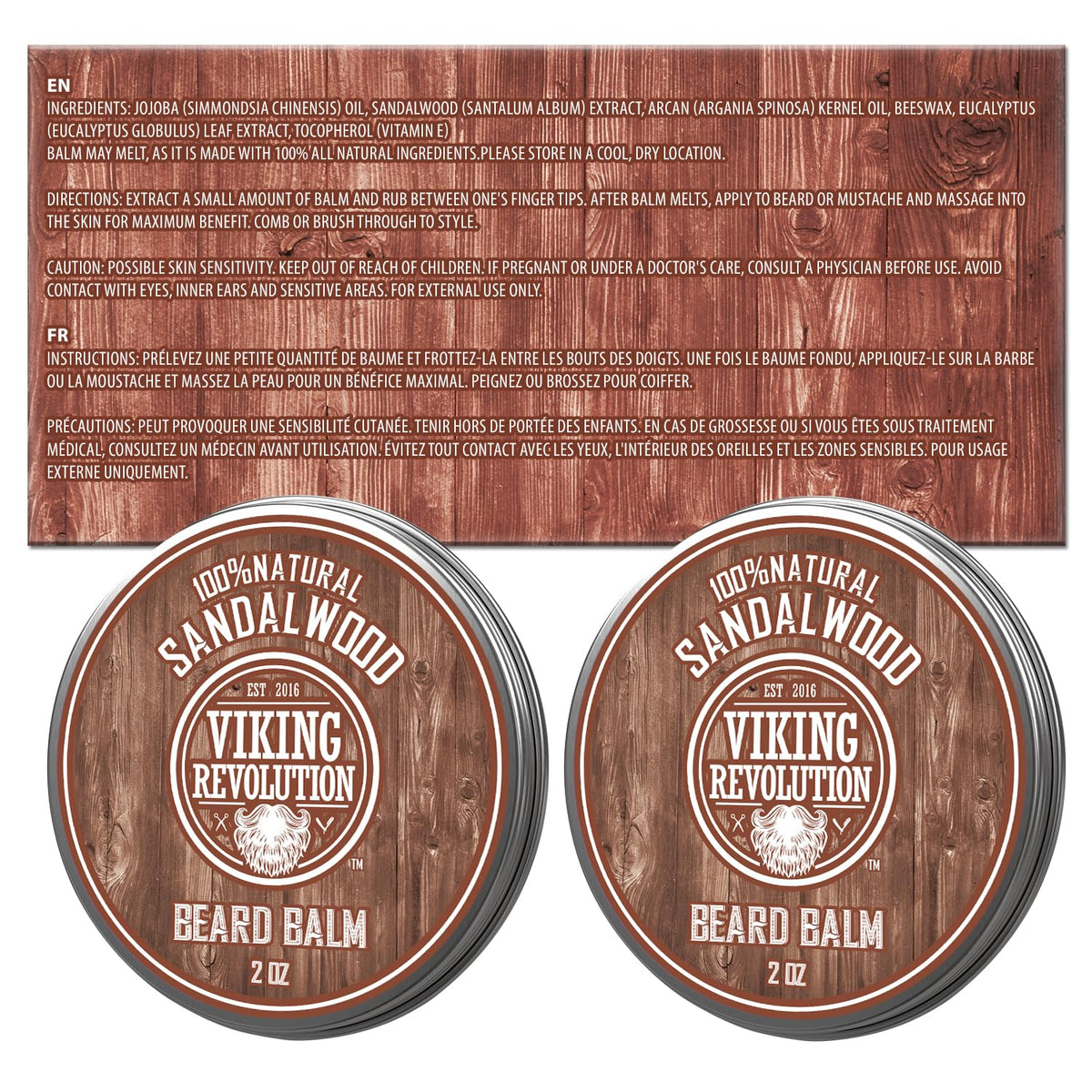 Viking Revolution Beard Balm Sandalwood application on beard