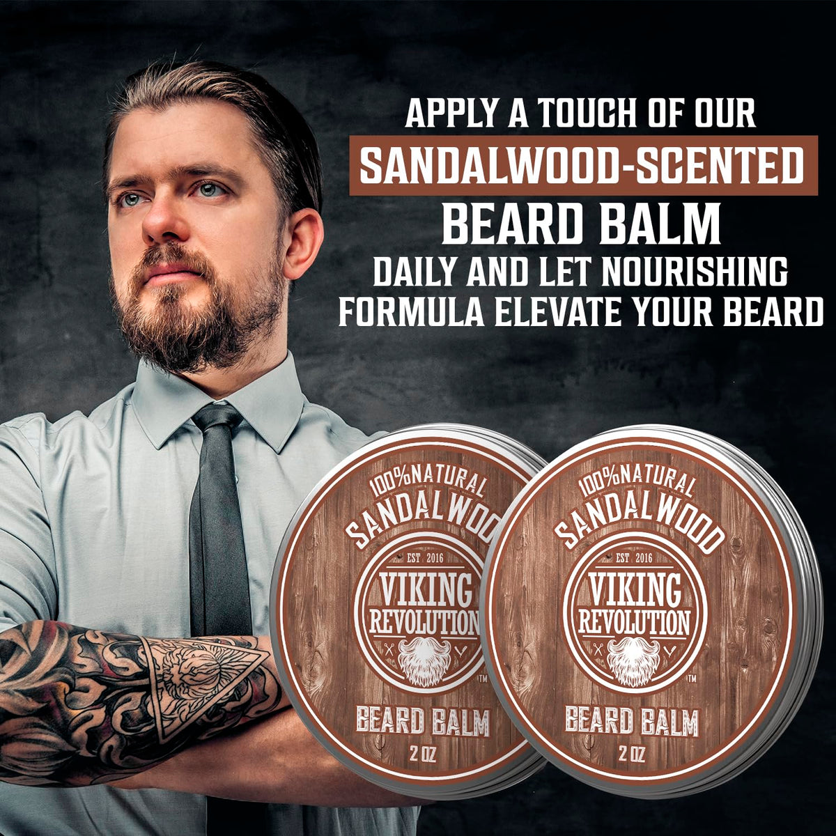 Viking Revolution Beard Balm Sandalwood lifestyle scene