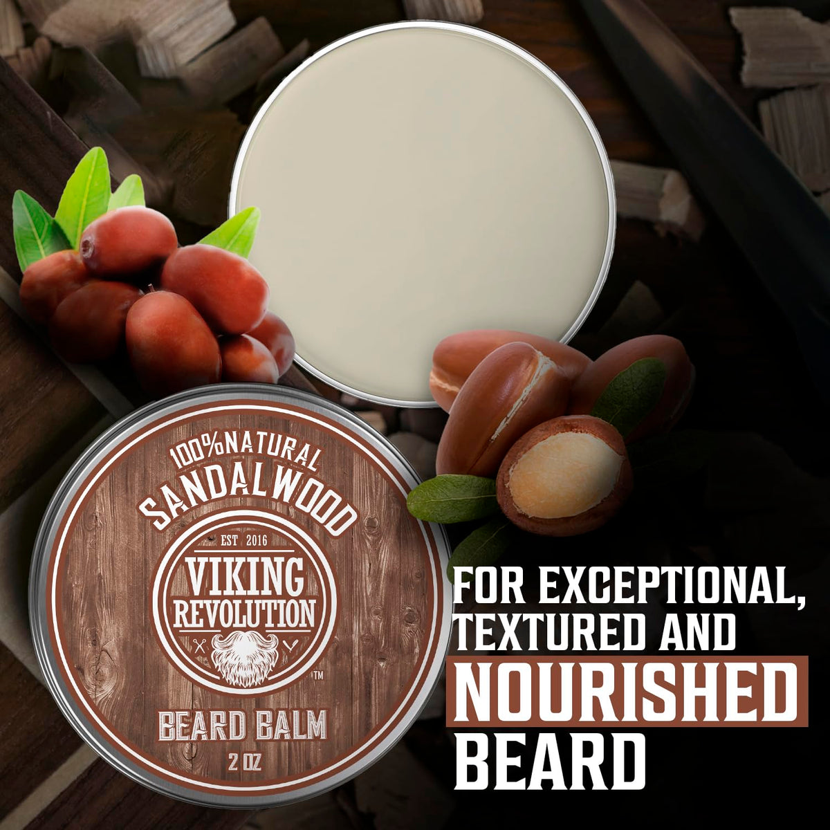 Viking Revolution Beard Balm Sandalwood texture close-up